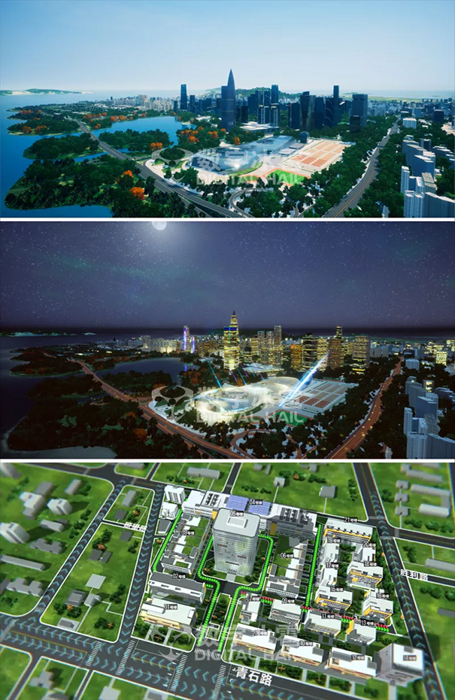 可视化数字孪生IOC系统-6数字孪生城市渲染效果.png